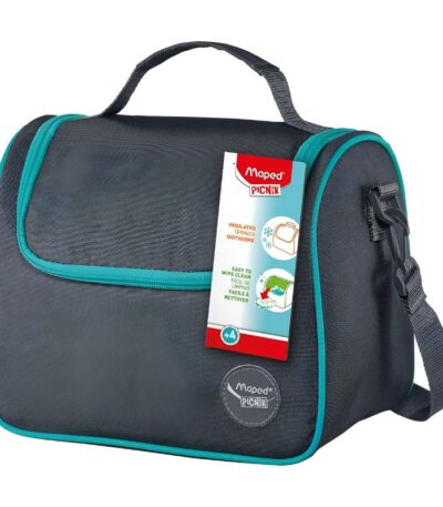 LUNCH BAG MET SCHOUDERBAND "ORIGINS" GREY MAPED#872106-0