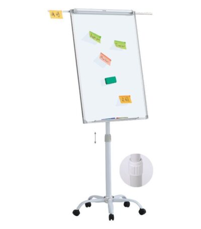 FLIPOVER WHITEBOARD 70X100CM OP WIELEN JINB#BW-VA-0