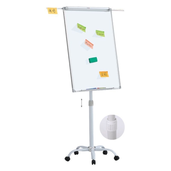 FLIPOVER WHITEBOARD 70X100CM OP WIELEN JINB#BW-VA-0