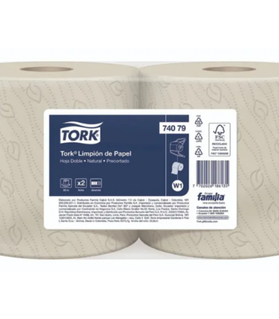 WIPING PAPER NATURAL 2PLY 305M 2PACK PRE-CUT TORK#74079-0